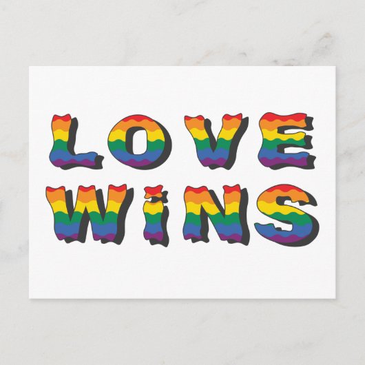 Love Wins Rainbow Pride Briefkaart (Voorkant)