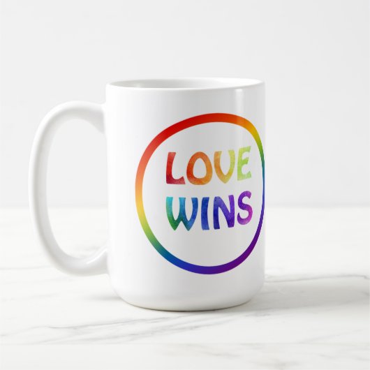 Love Wins Rainbow Pride Koffiemok (Links)