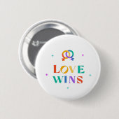 Love Wins Rainbow Ronde Button 5,7 Cm (Voorkant /achterkant)