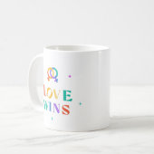 Love Wins Rainbow Two-Tone Coffee Mok (Voorkant links)