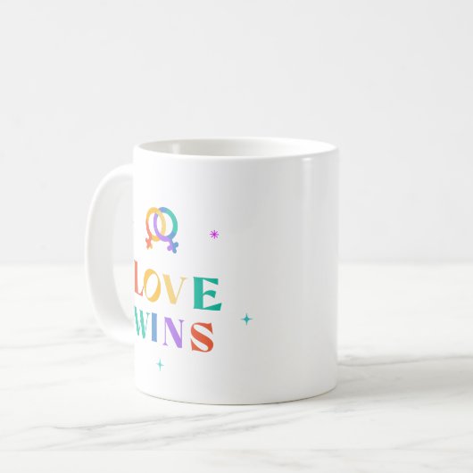 Love Wins Rainbow Two-Tone Coffee Mok (Voorkant links)