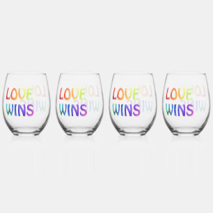 Love Wins Rainbow Wijnglas Zonder Voet