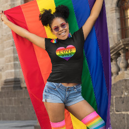 Love Wins Regenboog Hart Vrouwen Zwart T-shirt