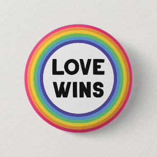 Love Wins Regenboog Pride Inspirerend Ronde Button 5,7 Cm