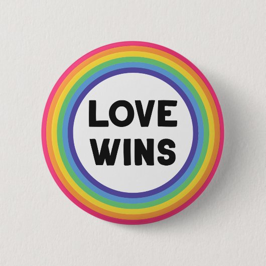 Love Wins Regenboog Pride Inspirerend Ronde Button 5,7 Cm (Voorkant)