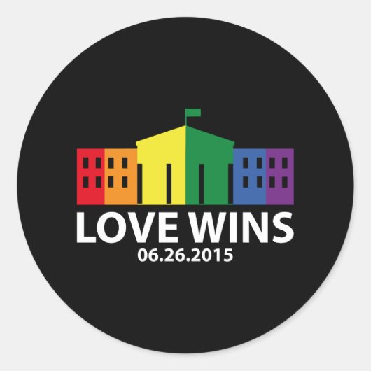 Love Wins Ronde Sticker (Voorkant)