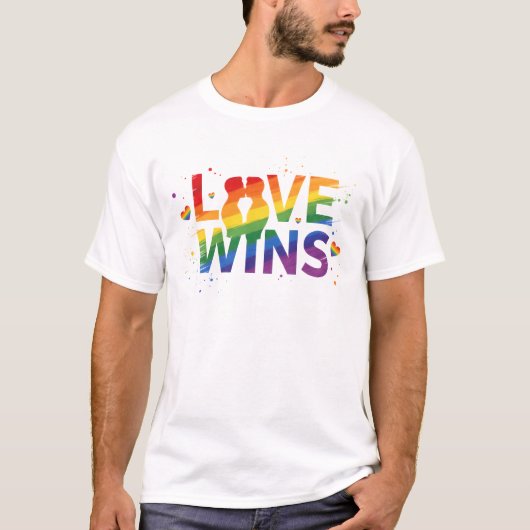 LOVE WINS T-Shirt | Gay Pride for Men | LGBTQ (Voorkant)