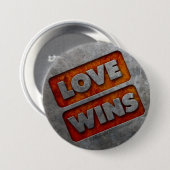 LOVE WINS-toets 03 grunge Ronde Button 7,6 Cm (Voorkant /achterkant)