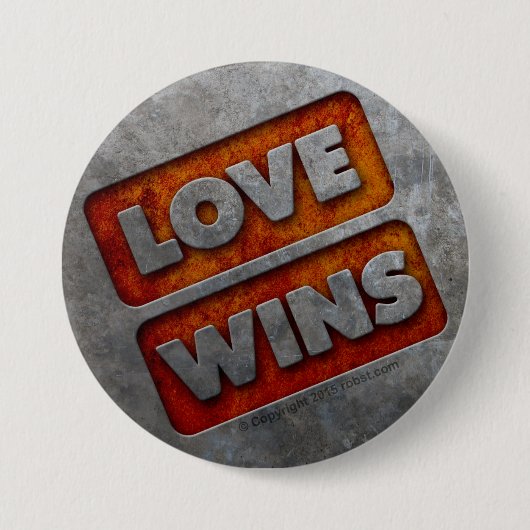 LOVE WINS-toets 03 grunge Ronde Button 7,6 Cm (Voorkant)