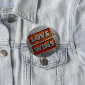 LOVE WINS-toets 03 grunge Ronde Button 7,6 Cm (In situ)