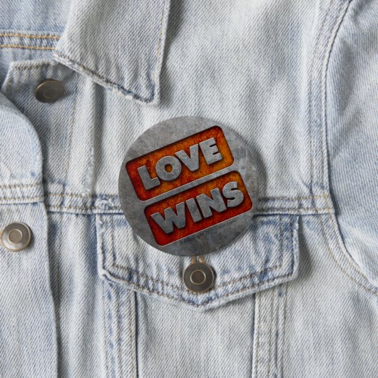 LOVE WINS-toets 03 grunge Ronde Button 7,6 Cm (In situ)