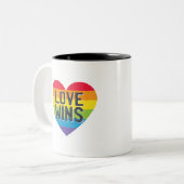 Love Wins Tweekleurige Koffiemok (Voorkant links)