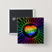 Love Wins Vierkante Button 5,1 Cm (Voorkant /achterkant)