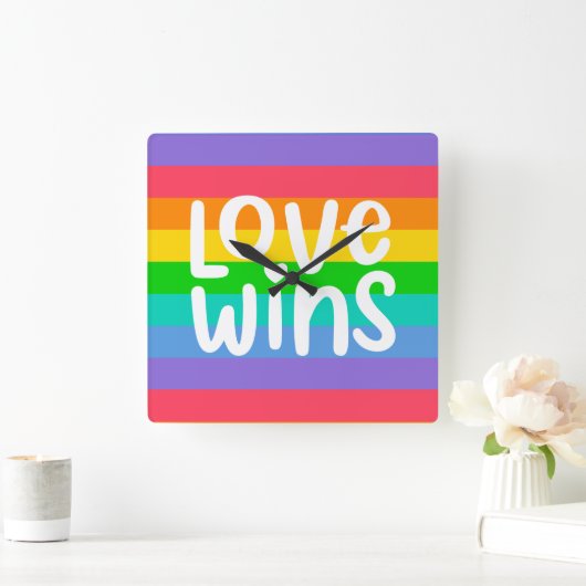 Love Wins Vierkante Klok (Huis)