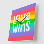 Love Wins Vierkante Klok (Hoek)