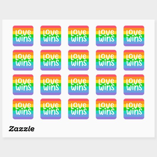 Love Wins Vierkante Sticker (Vel)
