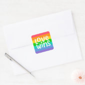 Love Wins Vierkante Sticker (Envelop)