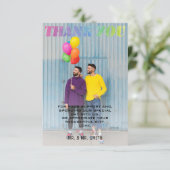 Love Wins Waterverf Rainbow Foto Bedankkaart (Staand voorkant)