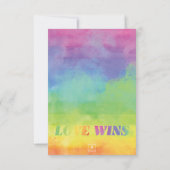 Love Wins Waterverf Rainbow Foto Bedankkaart (Achterkant)