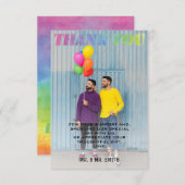 Love Wins Waterverf Rainbow Foto Bedankkaart (Voorkant / Achterkant)