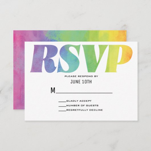 Love Wins Waterverf RSVP (Voorkant / Achterkant)