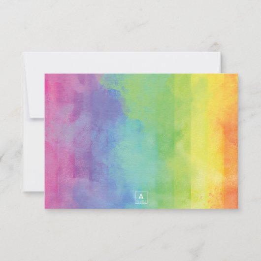 Love Wins Waterverf RSVP Kaartje (Achterkant)