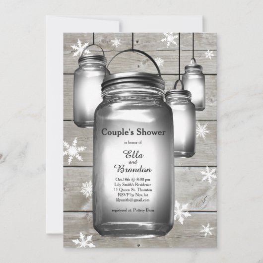 Love Winter Barn Weddings Couple's Shower Invite Kaart (Voorkant)