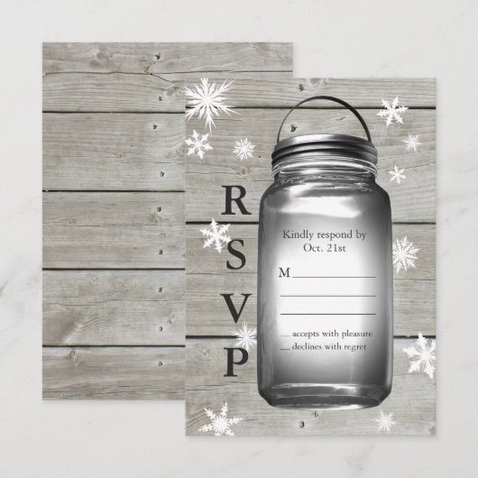 Love Winter Barn Weddings RSVP (Voorkant / Achterkant)