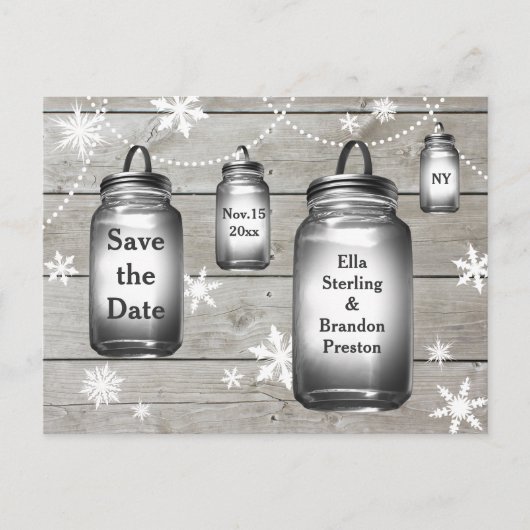 Love Winter Barn Weddings Save the Date Aankondigingskaart (Voorkant)
