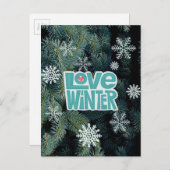 Love Winter seizoen feestdagen briefkaart/uitnodig Uitnodiging Briefkaart (Voorkant / Achterkant)