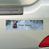 Love Winter-Snowmobile Bumpersticker (Op auto)
