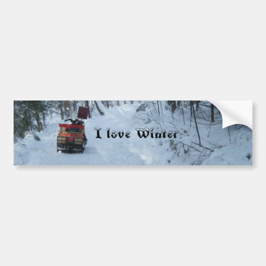 Love Winter-Snowmobile Bumpersticker (Voorkant)