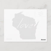 Love Wisconsin Map Shaped Antiek Black Chalkboard Briefkaart (Achterkant)