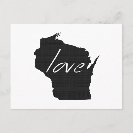 Love Wisconsin Map Shaped Antiek Black Chalkboard Briefkaart (Voorkant)