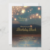 Love Wish Lantern - Birthday Invitation Kaart (Achterkant)