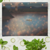 Love Wish Lanterns keukenhanddoek (Gevouwen)