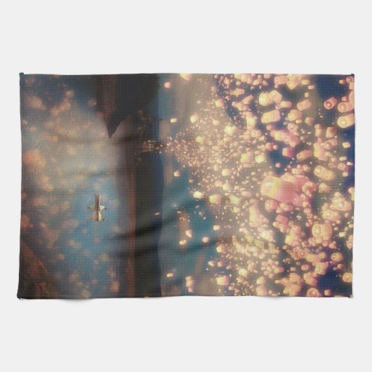 Love Wish Lanterns keukenhanddoek (Horizontaal)