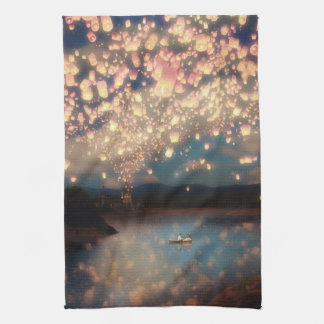 Love Wish Lanterns keukenhanddoek