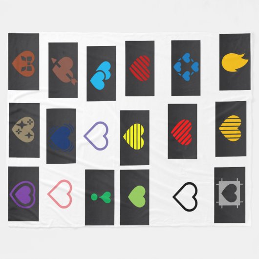 love with all my heart fleece deken (Voorkant (Horizontaal))