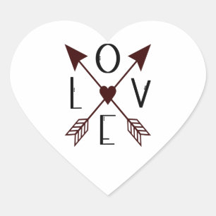 Love with Arrows Heart Sticker