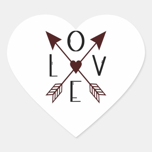 Love with Arrows Heart Sticker (Voorkant)
