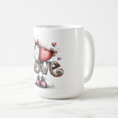  LOVE with Heart Characters Illustration Koffiemok (Voorkant rechts)