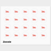 Love With Heart Valentine Day Premium  Ronde Sticker (Vel)