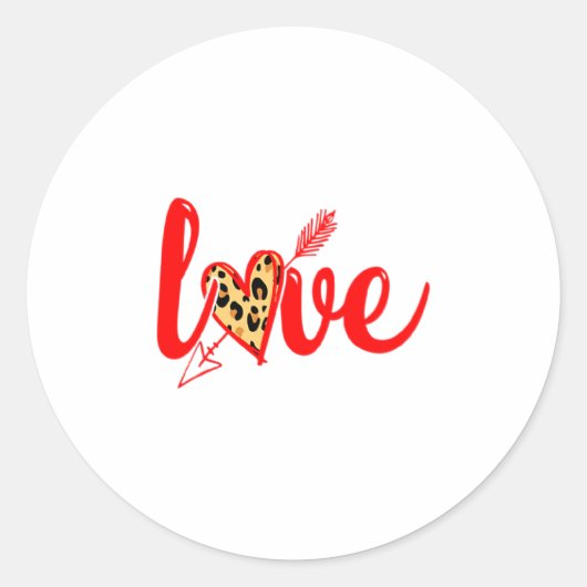 Love With Heart Valentine Day Premium  Ronde Sticker (Voorkant)