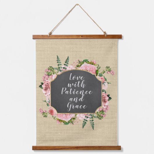 Love with Patience Quote Hangend Wandkleed (Voorkant)