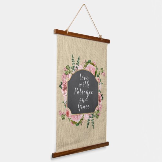 Love with Patience Quote Hangend Wandkleed (Gebogen)
