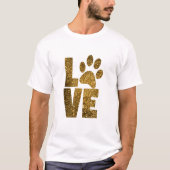 LOVE WITH PAW PRINT IN GLAM GOLD T-SHIRT (Voorkant)