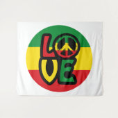 LOVE with peace symbol, reggae style Wandkleed (Voorkant (horizontaal))
