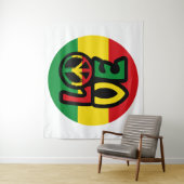 LOVE with peace symbol, reggae style Wandkleed (In situ)