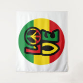 LOVE with peace symbol, reggae style Wandkleed (Voorkant)